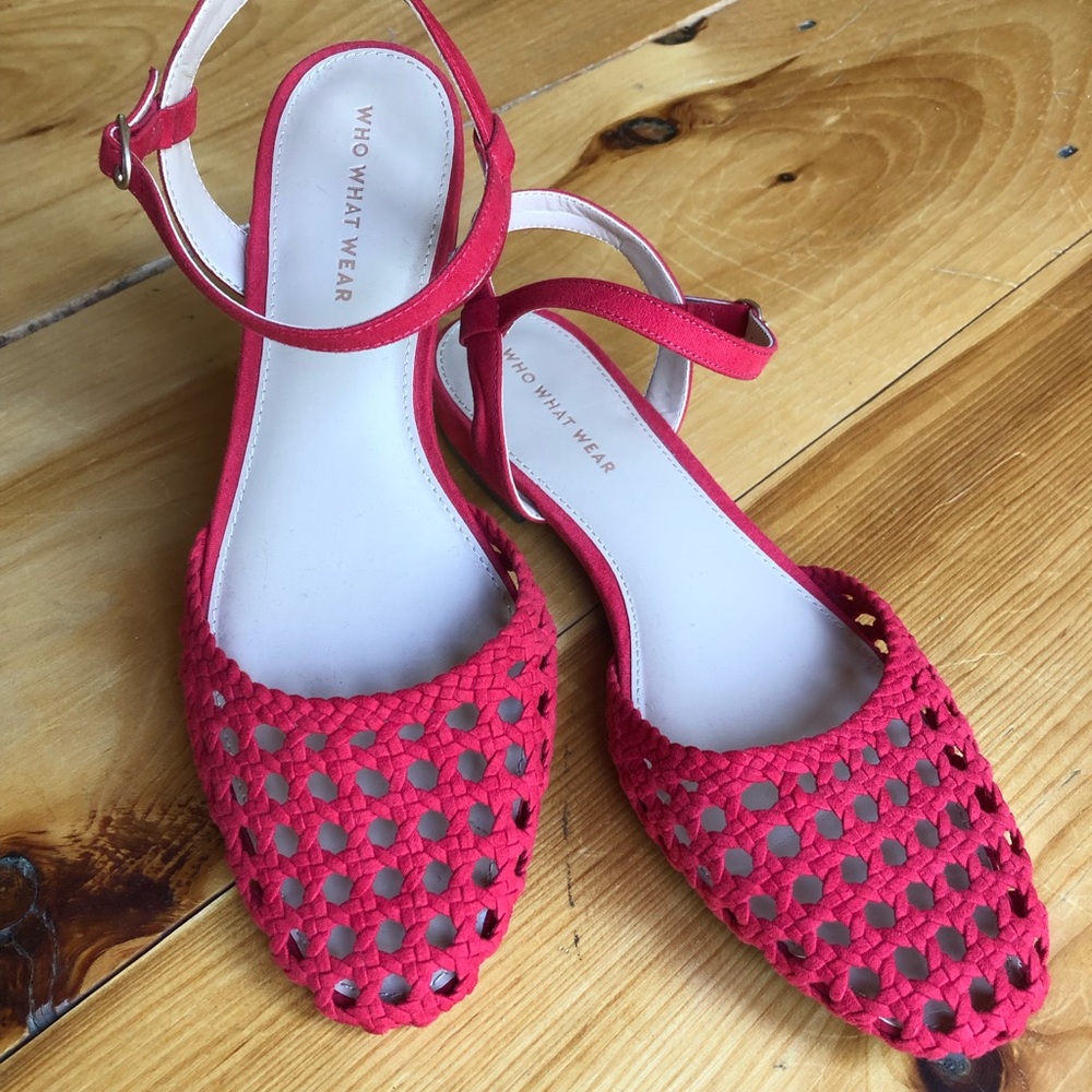 Who What Wear Red Flat